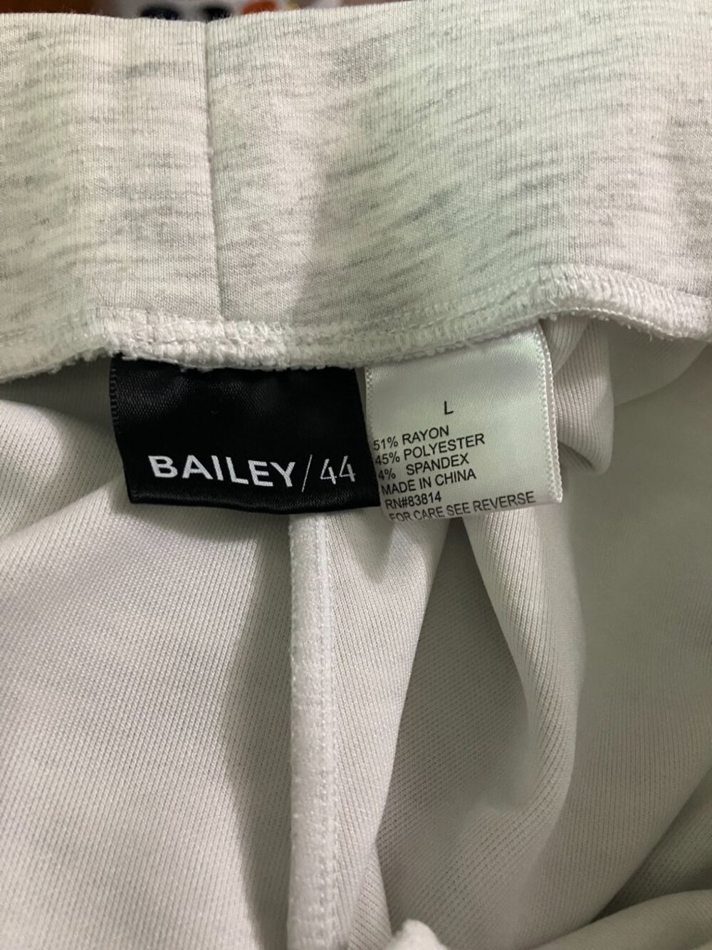 Bailey/44 Heather Grey Drawstring Jogger Pants Size L - Picture 4 of 4